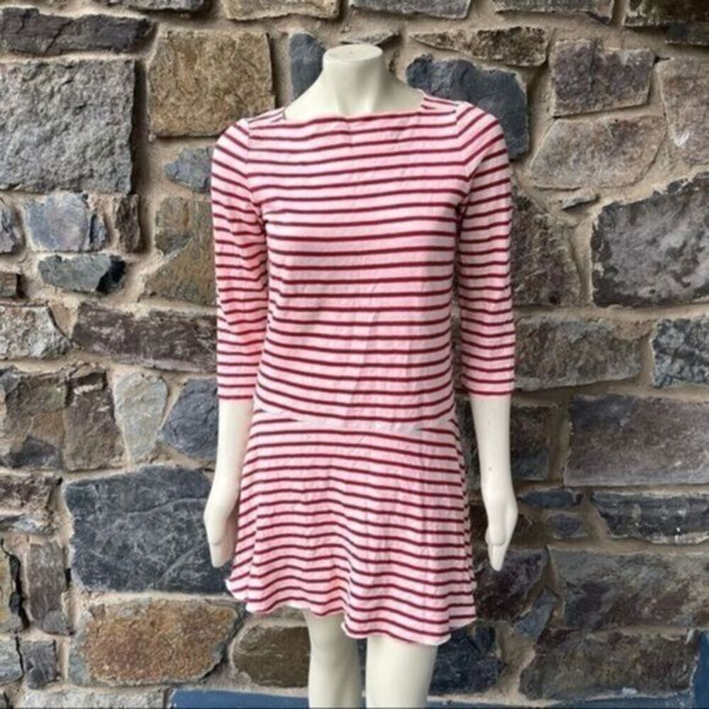 Tory Burch Red Striped Linen Knit Dress Size S/P